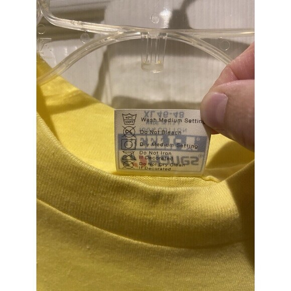 Vintage Gordie's Performance Machine Shirt Mens Extra Large Yellow Made USA 80s - Picture 12 of 15